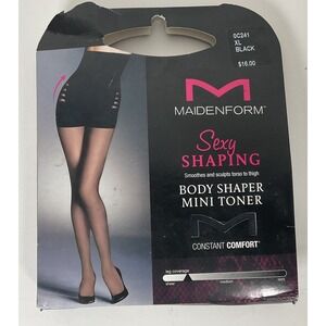 NIP Maidenform Sexy Shaping Body‎ Shaper Mini Toner Shapewear Black XL